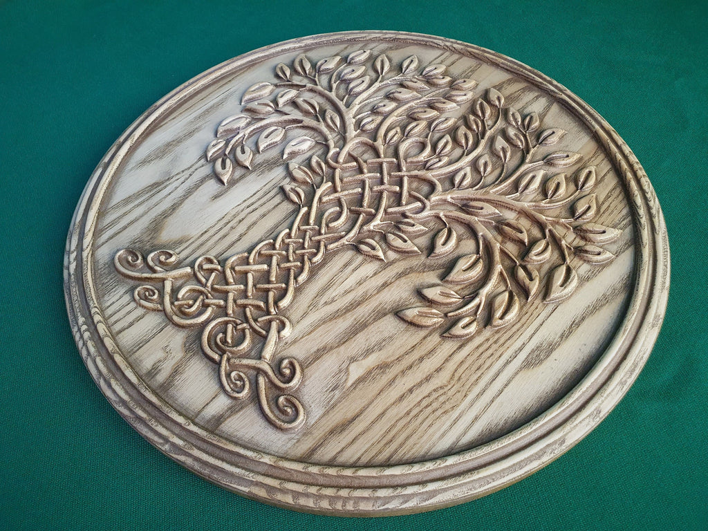 Tree of Life, Celtic cavring, Scandinavian wood carved decor
