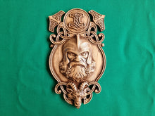 Load image into Gallery viewer, Thor statue, Pagan altar, Norse mythology, Celtic wood carving, Viking decor Wood sculpture
