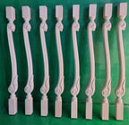 Carved newel post of wood, carved bannister of wood, stair columns Custom size wood balusters for stairs
