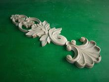 Load image into Gallery viewer, Flower Carved Applique Onlay, 1pc, Home Wall Embellishments, Furniture Carving, Wood Onlay
