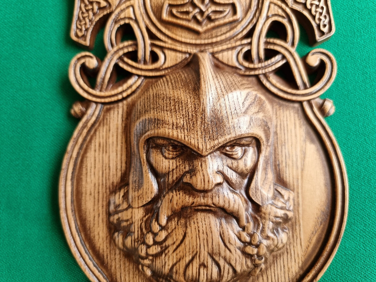 Thor statue, Pagan altar, Norse mythology, Celtic wood carving, Viking decor Wood sculpture