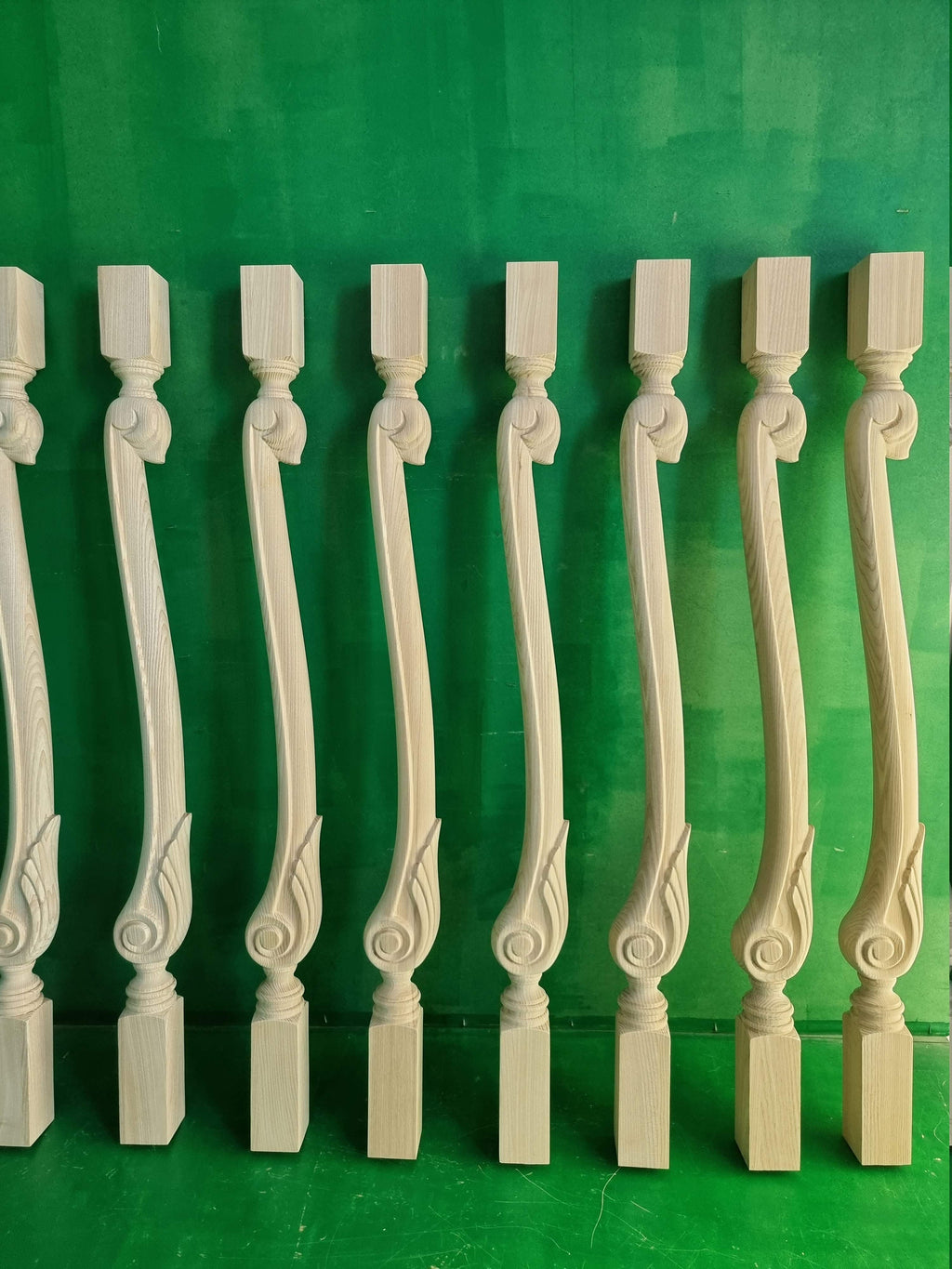 Carved newel post of wood, carved bannister of wood, stair columns Custom size wood balusters for stairs