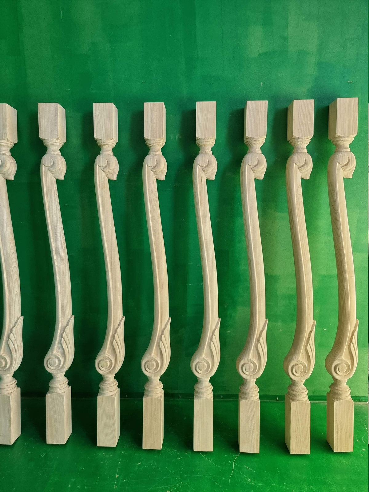 Carved newel post of wood, carved bannister of wood, stair columns Custom size wood balusters for stairs