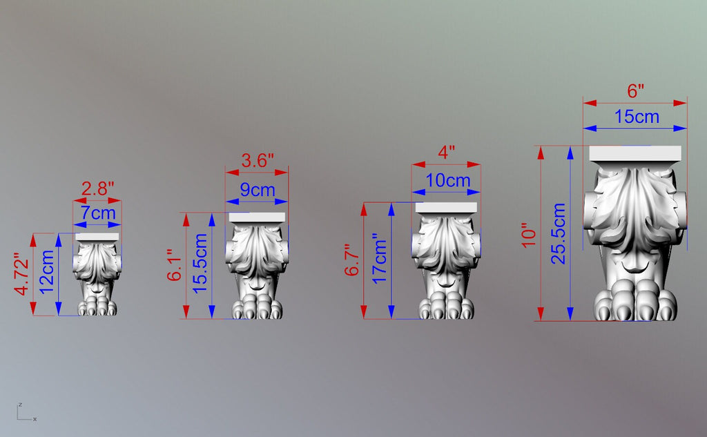 Legs With Claws, Set 2 of pc, classic style feets, baroque legs, wooden feets, queen anne style