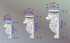 Pair of Corbels Lion, Unpainted, Decorative Carved Wooden Corbel, Home Wall Embellishments, wood onlays, wood wall art decor