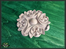 Load image into Gallery viewer, Carved Flower Unpainted, 1 piece, Home Wall Embellishments, wood onlays, wood wall art decor
