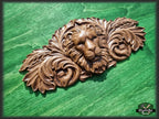 Carved Lion interior trim, Lion head  Applique Onlay, 1pc Home Wall Embellishments, Furniture Carving, Wood Onlay