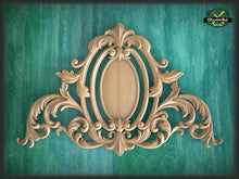 Load image into Gallery viewer, Victorian Carved Wood Appliques, Unpainted, Millwork Furniture Onlays For Kitchen Cabinets, 1pc, Home Wall Embellishments, Furniture Carving
