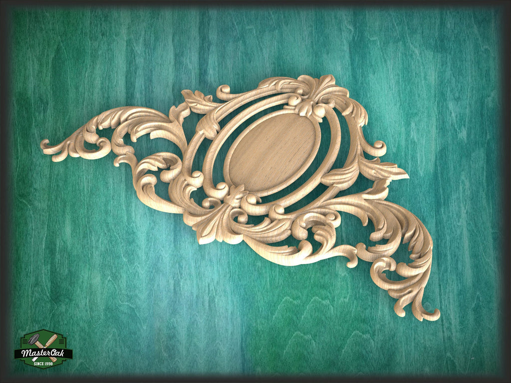 Victorian Carved Wood Appliques, Unpainted, Millwork Furniture Onlays For Kitchen Cabinets, 1pc, Home Wall Embellishments, Furniture Carving