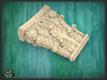 Load image into Gallery viewer, Neoclassical solid wood capitel, 1pc, Carved capital decor wood, Unpainted, Home Wall Embellishments, wood onlays, wood wall art decor
