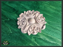 Load image into Gallery viewer, Carved Flower Unpainted, 1 piece, Home Wall Embellishments, wood onlays, wood wall art decor

