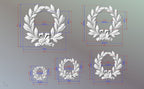 Laurel wreath of wood, bays carved in wood, wreath on the wall