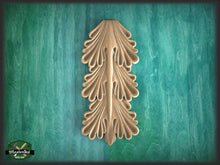 Load image into Gallery viewer, Acanthus leaf drop onlay, Furniture wooden applique Unpainted, Home Wall Embellishments, wood onlays, wood wall art decor
