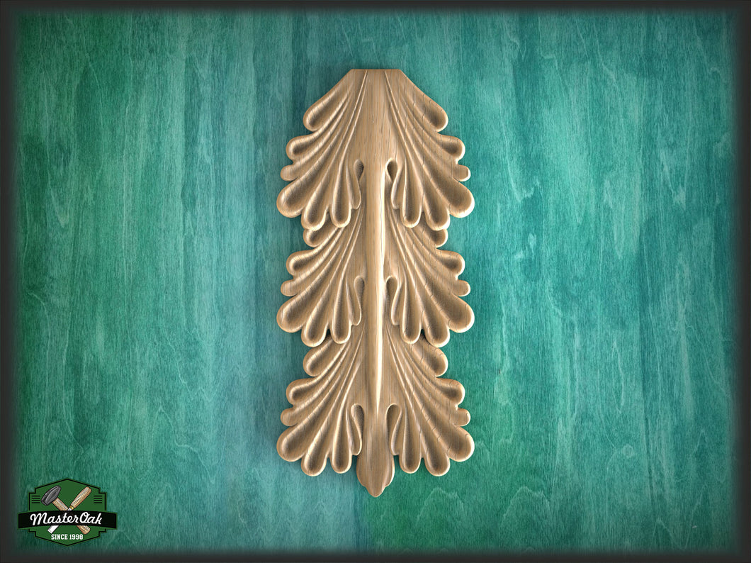 Acanthus leaf drop onlay, Furniture wooden applique Unpainted, Home Wall Embellishments, wood onlays, wood wall art decor