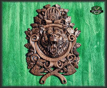 Load image into Gallery viewer, Angry Celtic Bear,  Celtic wood carving, Viking carving, Celtic Lord Of Woods, Wall art, Wall decor, Wall hanging

