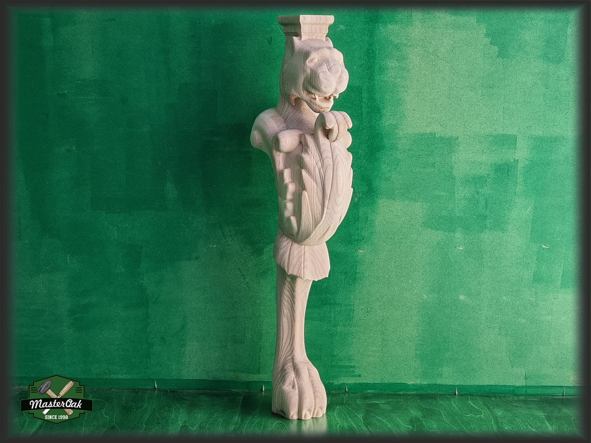 Lion Carved Leg, Lion post of wood
