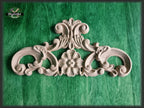 Classical Custom Center Onlay With Scrolls, 1pc, Home Wall Embellishments, Furniture Carving, Wood Onlay