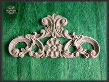 Load image into Gallery viewer, Classical Custom Center Onlay With Scrolls, 1pc, Home Wall Embellishments, Furniture Carving, Wood Onlay
