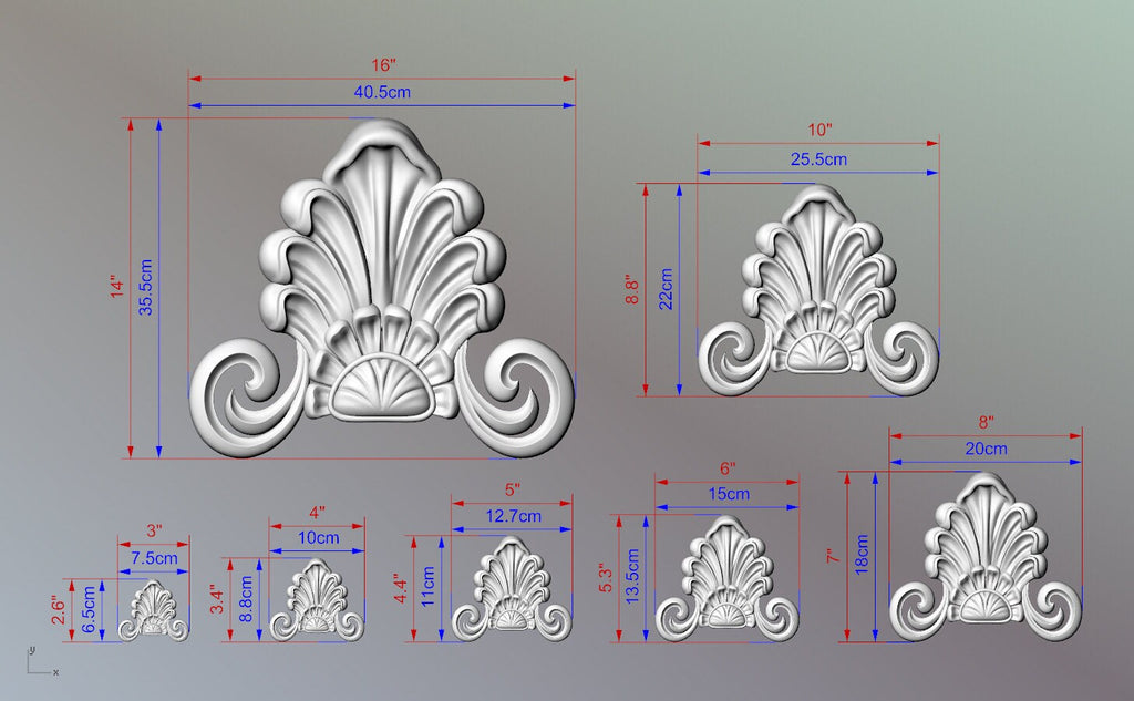 Central Architectural Applique Rosette Onlay Detailed Acanthus Ornamentation