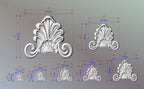 Central Architectural Applique Rosette Onlay Detailed Acanthus Ornamentation