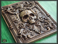 Skull carved panel made of wood, wood wall art, carved skull of wood, wall decor carving, Santa Muerte, Dark Art