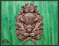 Carved Bison of wood,  Celtic wood carving, Viking carving, Wall art, Wall decor, Wall hanging