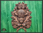 Carved Bison of wood,  Celtic wood carving, Viking carving, Wall art, Wall decor, Wall hanging