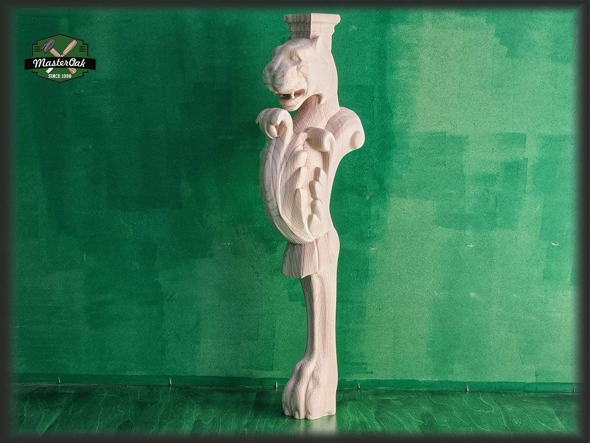 Lion Carved Leg, Lion post of wood