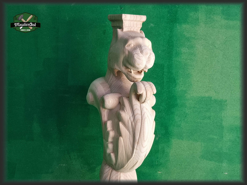 Lion Carved Leg, Lion post of wood