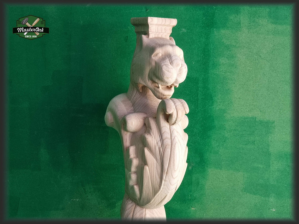 Lion Carved Leg, Lion post of wood