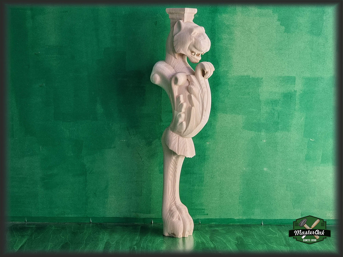Lion Carved Leg, Lion post of wood