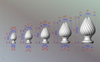 Decorative Twisted Wooden Finial, Staircase Newel Post Cap