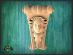 Corbel Human Face, Unpainted, Decorative Carved Wooden Corbel, 1pc, Home Wall Embellishments, wood onlays, wood wall art decor