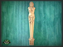 Load image into Gallery viewer, Caryatid Carved Corbel, Unpainted, Decorative Caryatid of wood, 1pc, Home Wall Embellishments, wood onlays
