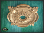 Round Architectural Applique Rosette Onlay Detailed Acanthus Ornamentation