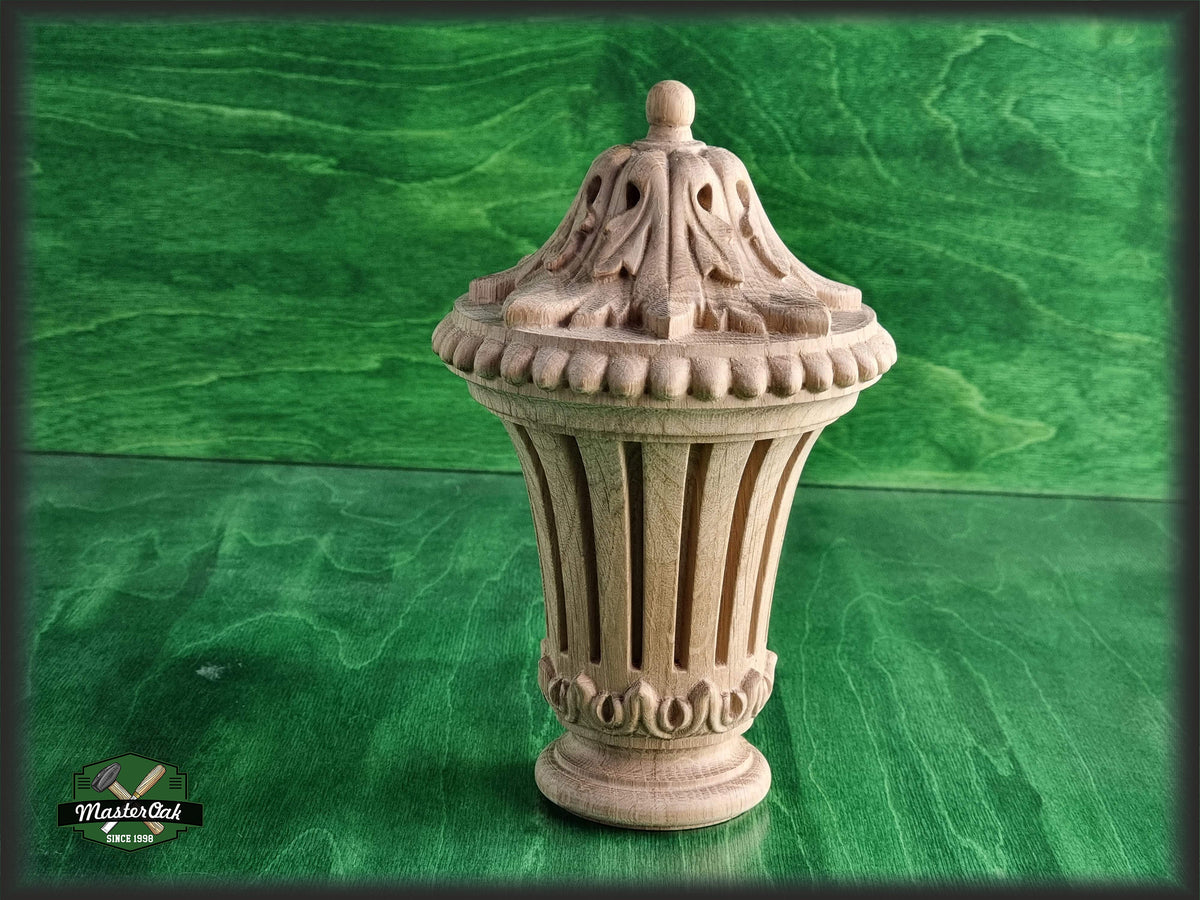 Carved Newel Post Caps, Ornate Decorative Newel Post Wooden Finial