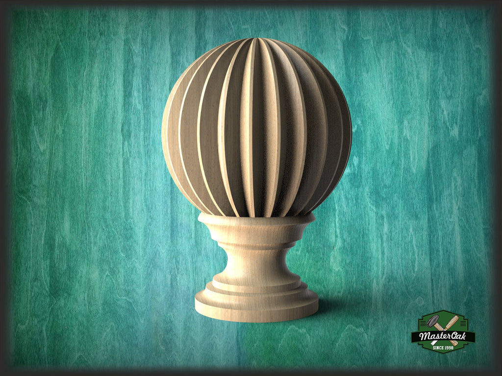 Architectural Wooden Onion Railing Post Topper