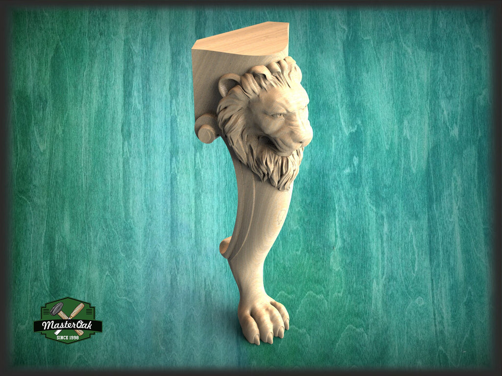 Table Leg Antique Style With Lion Head And Paw, 1 piece