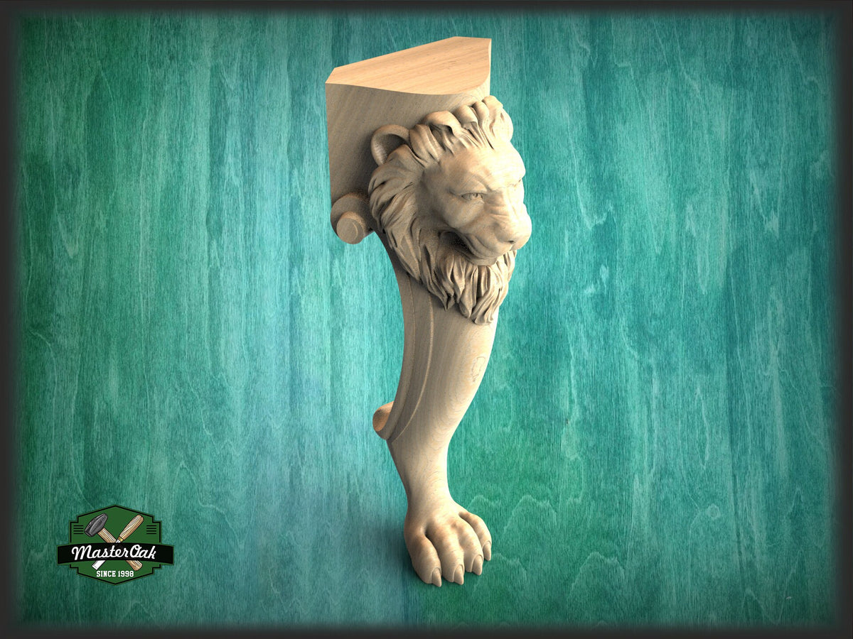 Table Leg Antique Style With Lion Head And Paw, 1 piece