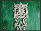 Ornate Carved Wood Appliques For Fireplace, Unpainted, Carved decorative floral onlays, 1pc, Home Wall Embellishments, Furniture Carving