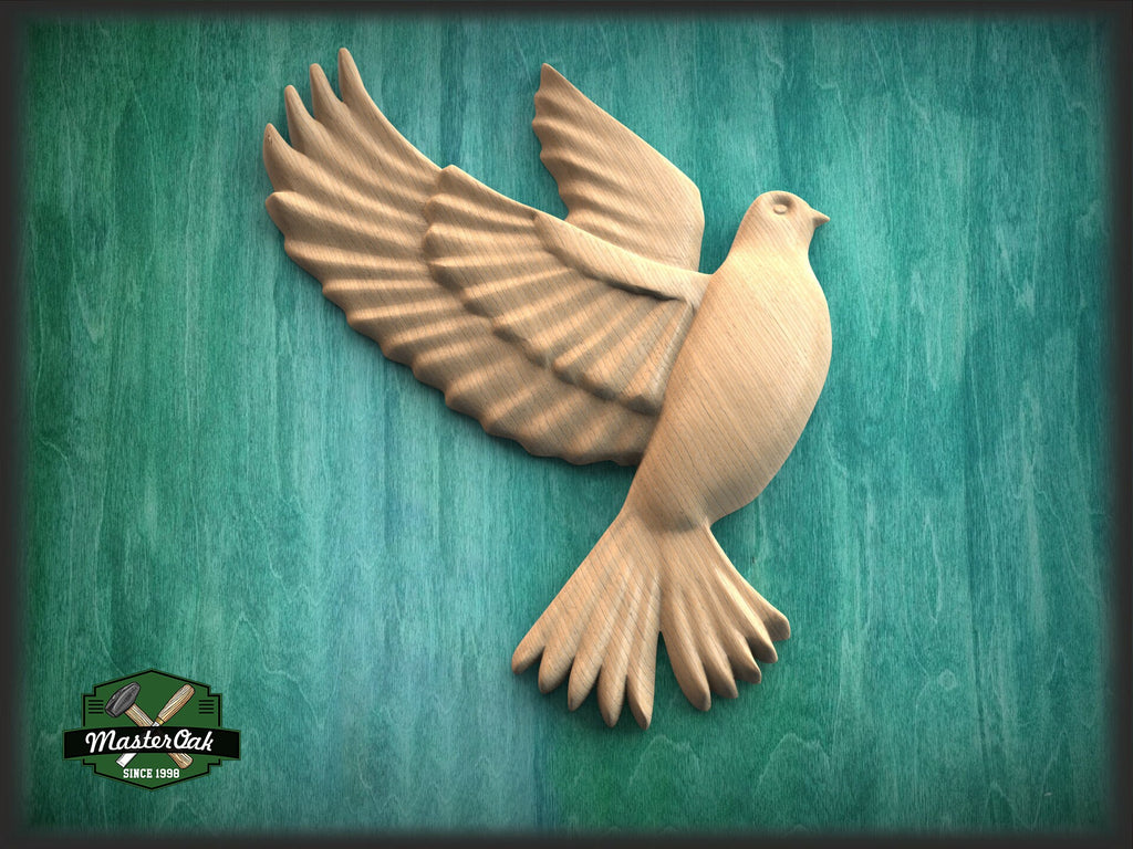 Dove Wooden Wall Decor, Unfinished Carved Bird, Wedding Dove, Symbol of Peace and Innocence,Pigeon,Holy Spirit Dove Church