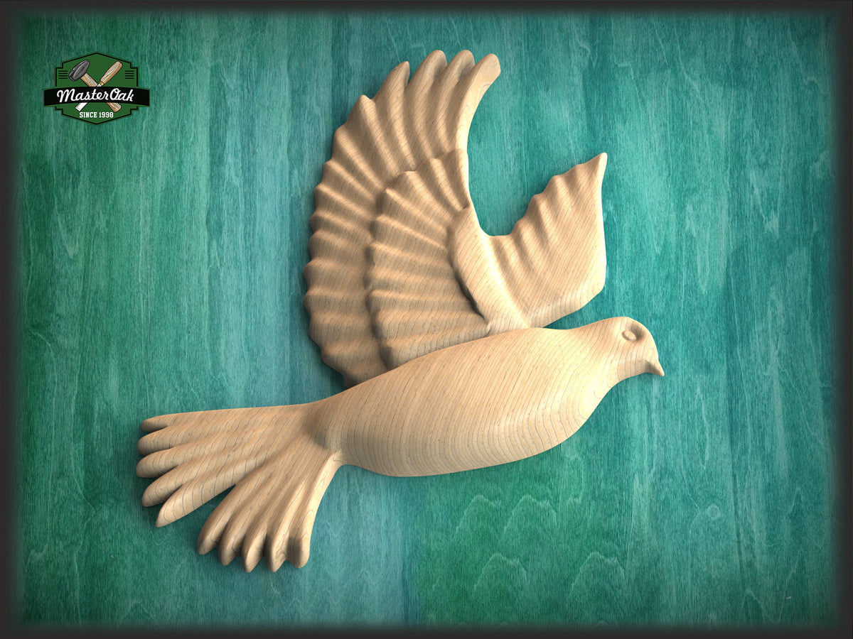 Dove Wooden Wall Decor, Unfinished Carved Bird, Wedding Dove, Symbol of Peace and Innocence,Pigeon,Holy Spirit Dove Church