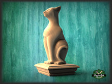 Load image into Gallery viewer, Cat Wooden Finial for Staircase Newel Post, Cat finial bed post, Cat statue of wood
