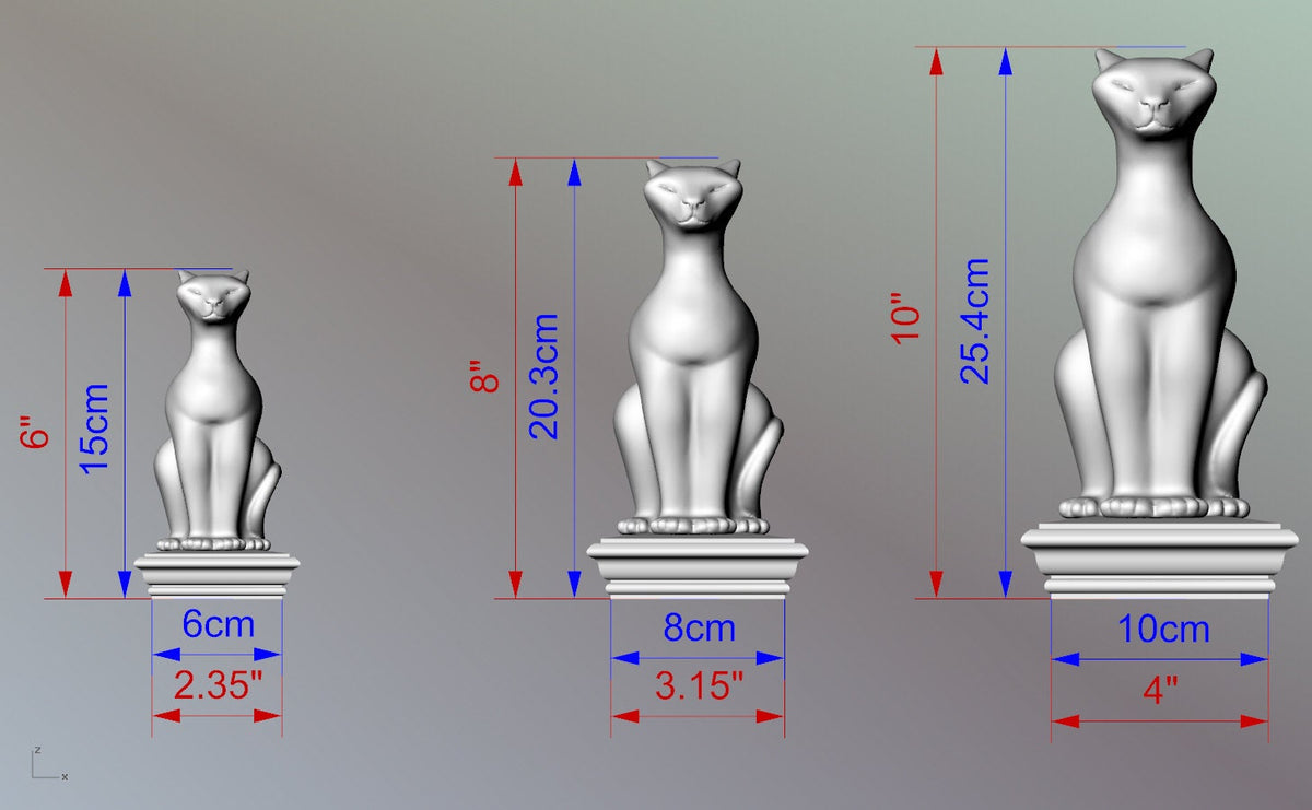 Cat Wooden Finial for Staircase Newel Post, Cat finial bed post, Cat statue of wood