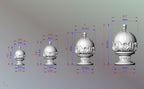 Decorative Architectural Wooden Finial, Staircase Newel Post Cap, Curtain rod finial