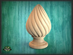 Decorative Twisted Wooden Finial, Staircase Newel Post Cap