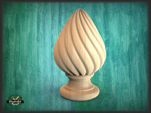Load image into Gallery viewer, Decorative Twisted Wooden Finial, Staircase Newel Post Cap
