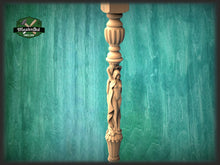 Load image into Gallery viewer, Baluster with women, Wood column with girls, Women stair balusters, Custom size wood balusters for stairs
