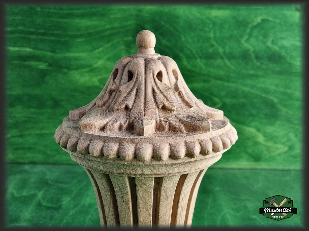 Carved Newel Post Caps, Ornate Decorative Newel Post Wooden Finial