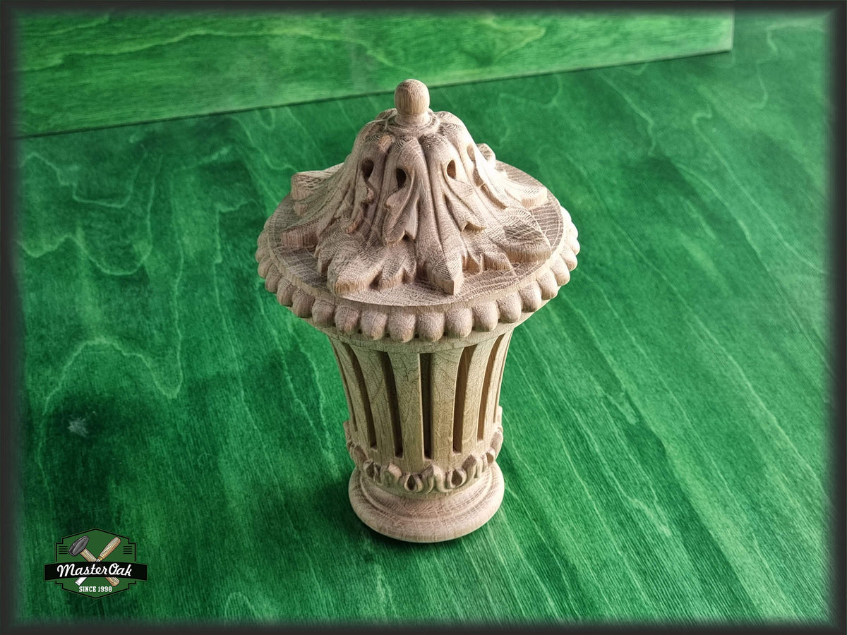 Carved Newel Post Caps, Ornate Decorative Newel Post Wooden Finial